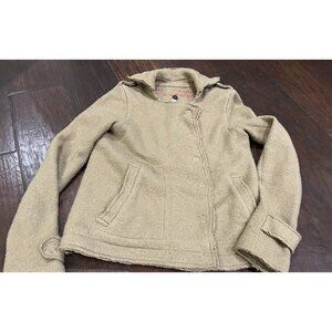 Free People Jacket Tan Small Snap Buttons Collared Women's Beige Coat